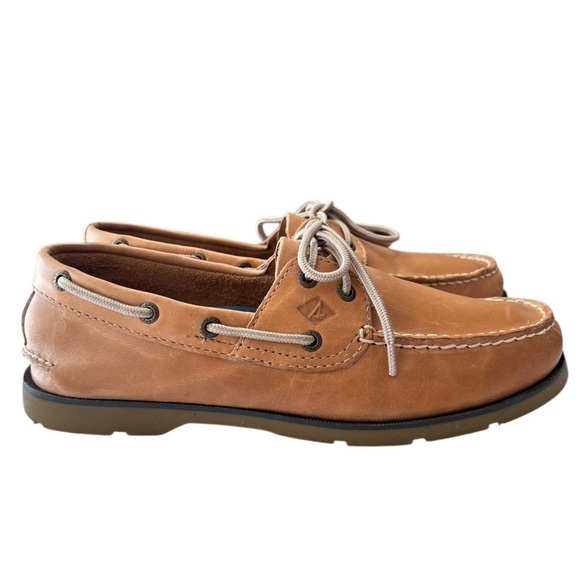 Sperry Top-Sider Mens Leeward 2 Eye Boat Shoe Size 9 Classic Leather Sahara Tan - Picture 9 of 14